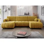 Rozkládací sedačka do tvaru U LEESBURG - hořčicová