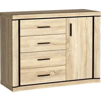 Komoda Šuplíková komoda s dvířky AIRA - dub sonoma