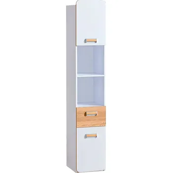 regál Vysoký regál CEDAR - dub nash / bílý