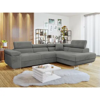 Sedací souprava Rohová rozkládací sedačka LABUS - šedá, pravý roh