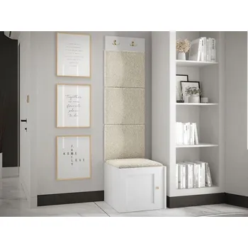 Předsíňová stěna Stěna do chodby se sedacím botníkem MALIA 4 - bílá / světlá béžová