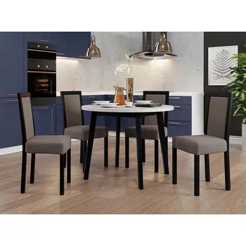 Jídelní stůl Sestava 4+1 do jídelny SALUSIA 1 - bílá / černá / hnědá 1