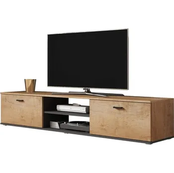 Televizní stolek TV stolek KARA 2 - dub lefkas / černý