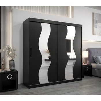 Šatní skříň Šatní skříň JESIKA - šířka 200 cm, černá