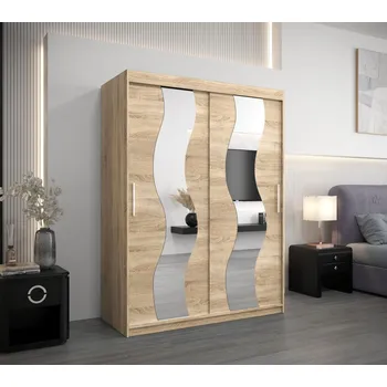 Šatní skříň Šatní skříň se zrcadly IRMA - šířka 150 cm, dub sonoma
