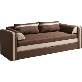 Pohovka Rozkládací pohovka s polštáři EWALD - hnědá