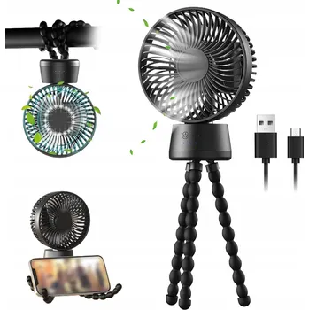 Vzduchotechnika USB VENTILÁTOR TICHÝ S OSCILACÍ 120 STUPŇŮ A FLEXIBILNÍM STATIVEM