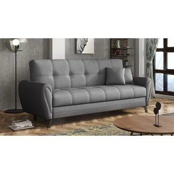 Pohovka Rozkládací pohovka s úložným prostorem TACATA - šedá ekokůže / šedá