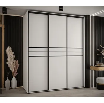 Šatní skříň Šatní skříň YVONA 10 - 190/60 cm, bílá / černá