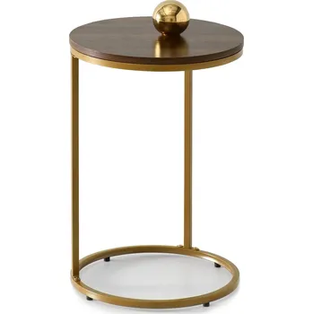 Toaletní stolek Odkládací stolek TENOCH - zlatý / ořech