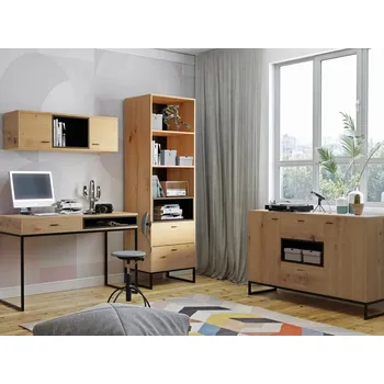 Školní nábytek Nábytek do studentského pokoje BEND - černý / dub artisan