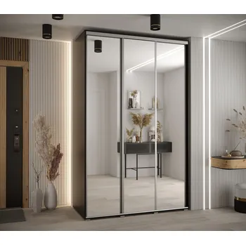 Šatní skříň Šatní skříň ASIRI 2 - 150/60 cm, černá / stříbrná