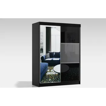 Šatní skříň Šatní skříň s posuvnými dveřmi 150/62 EBRA - černá