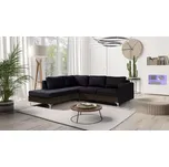 Rohová sedací souprava CHOWAN 3 - černá / dub monastery, levý roh