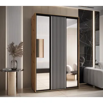 Šatní skříň Šatní skříň BAYLIN 2 - 160/45 cm, dub artisan / bílá / černá