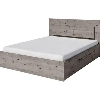 Postel Manželská postel se šuplíky 180x200 RIONERO - dub wellington + LED osvětlení ZDARMA