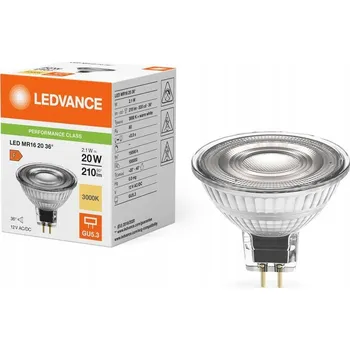 Žárovka LED žárovka reflektor GU5.3 MR16 2,1W = 20W 210lm 3000K 36° 12V