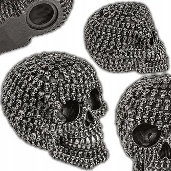 Pokladnička VELKÁ POKLADNIČKA LEBKA Z MINI LEBEK GOTICKÁ DEKORACE SKVĚLÝ DÁREK