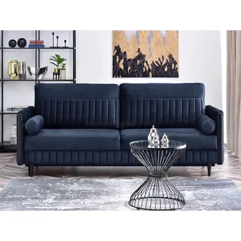 Pohovka Rozkládací pohovka EMELDA - tmavě modrá / černá