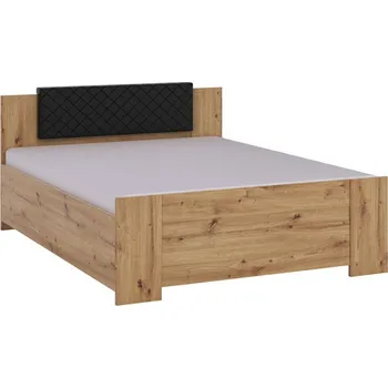 Postel Manželská postel 160x200 CORTLAND 1 - dub artisan / černá ekokůže