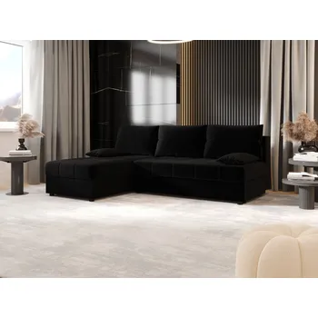 Sedací souprava Rozkládací rohová sedačka ADELINDE - černá 2, levý roh