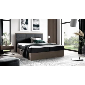 Postel Kontinentální postel 180x200 CHANTELLE 2 - tmavý dub / grafitová + topper ZDARMA