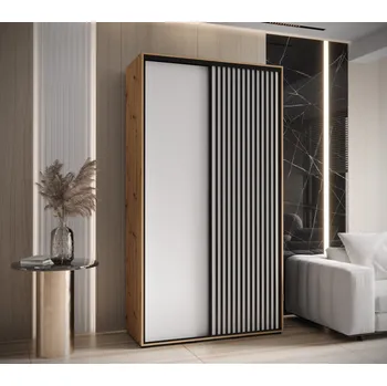 Šatní skříň Šatní skříň BAYLIN 1 - 130/45 cm, dub artisan / bílá / černá