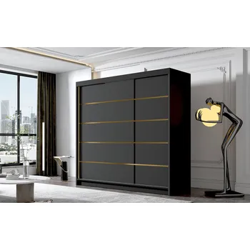 Šatní skříň Šatní skříň MILINA - 200 cm, černá