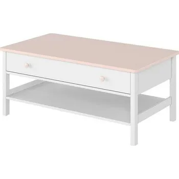 Konferenční stolek Konferenční stolek LEGUAN - bílý / růžový