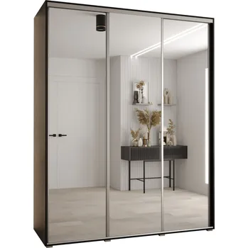 Šatní skříň Šatní skříň ASIRI 2 - 190/60 cm, černá / stříbrná