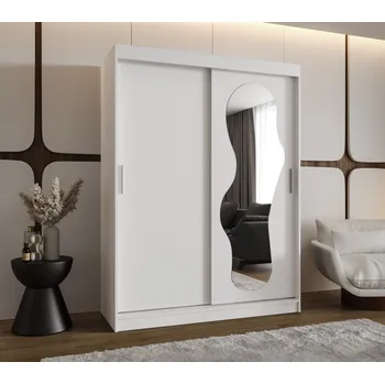 Šatní skříň Šatní skříň 150 cm BEYZA se zrcadlem - bílá