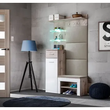 Předsíňová stěna Předsíňová stěna TELA 6 - dub wellington / bílá / béžová