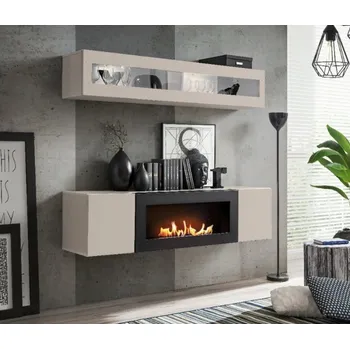 Obývací stěna Nábytek do obývacího pokoje FREYA s biokrbem - kašmír