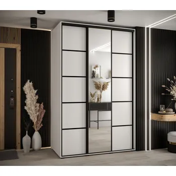 Šatní skříň Šatní skříň YVONA 5 - 150/60 cm, bílá / černá