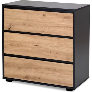 Dětská skříň Komoda do dětského pokoje AGIRA - antracitová / dub