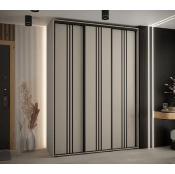 Šatní skříň Šatní skříň INDIRA 6 - 170/60 cm, kašmír / černá