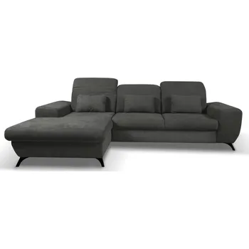 Sedací souprava Rohová sedačka rozkládací JASPERA - ocelová šedá, levý roh