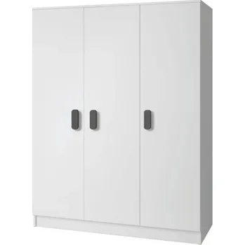 Šatní skříň Třídveřová šatní skříň do dětského pokoje SVEN 1, úchytky - šířka 120 cm, šedá