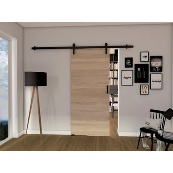 Interiérové dveře Posuvné dveře na stěnu BUSHLAND 1 - 106 cm, dub sonoma