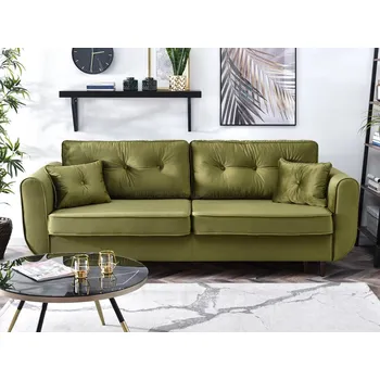 Pohovka Rozkládací pohovka LALESKA - světle zelená / černá