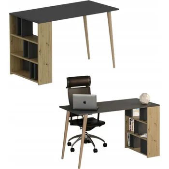 Obdélníkový psací stůl 5khomedecor 120 x 60 x 74 cm antracit