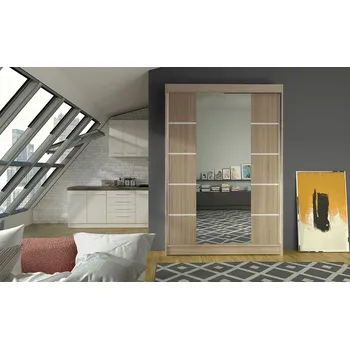 Šatní skříň Moderní šatní skříň LINH 5 - šířka 120 cm, sonoma