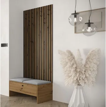 Předsíňová stěna Stěna do chodby ZAMORA 4 - dub artisan / šedá