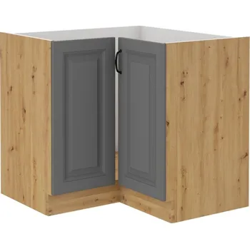 Kuchyňská linka Dolní rohová skříňka SOPHIA - 90x90 cm, šedá / dub artisan