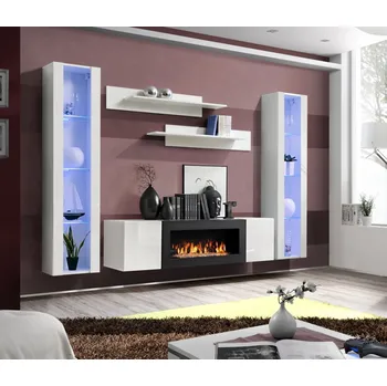 Obývací stěna Obývací stěna s biokrbem FREYA 2 - bílá