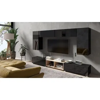 Obývací stěna Obývací stěna CHEMUNG 20 - dub artisan / lesklá černá