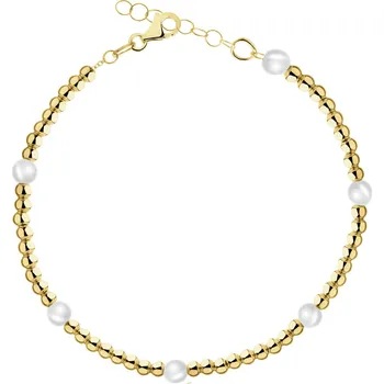 Náramek Zlatý náramek s perlami - kuličky - AP542-6260