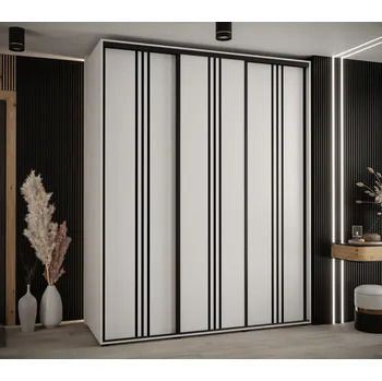 Šatní skříň Šatní skříň YVONA 6 - 190/60 cm, bílá / černá