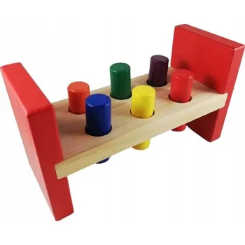 Dřevěná hračka Vybíjecí kladivo, zatloukačka, dřevěné stavebnice s kladívkem, hra