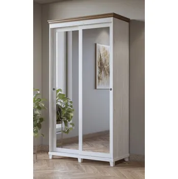 Šatní skříň Předsíňová skříň 121 cm DIBOLL - dub lefkas / jasan abisko bílý